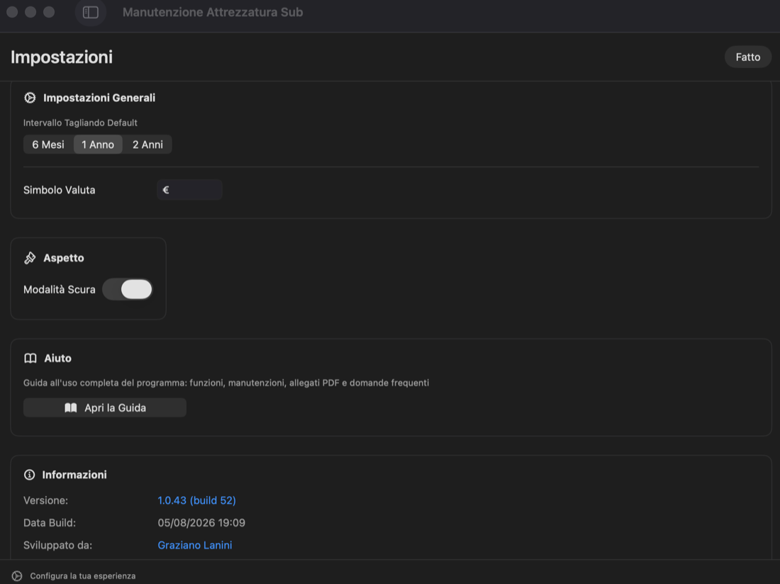 Reminders, updates and general configuration